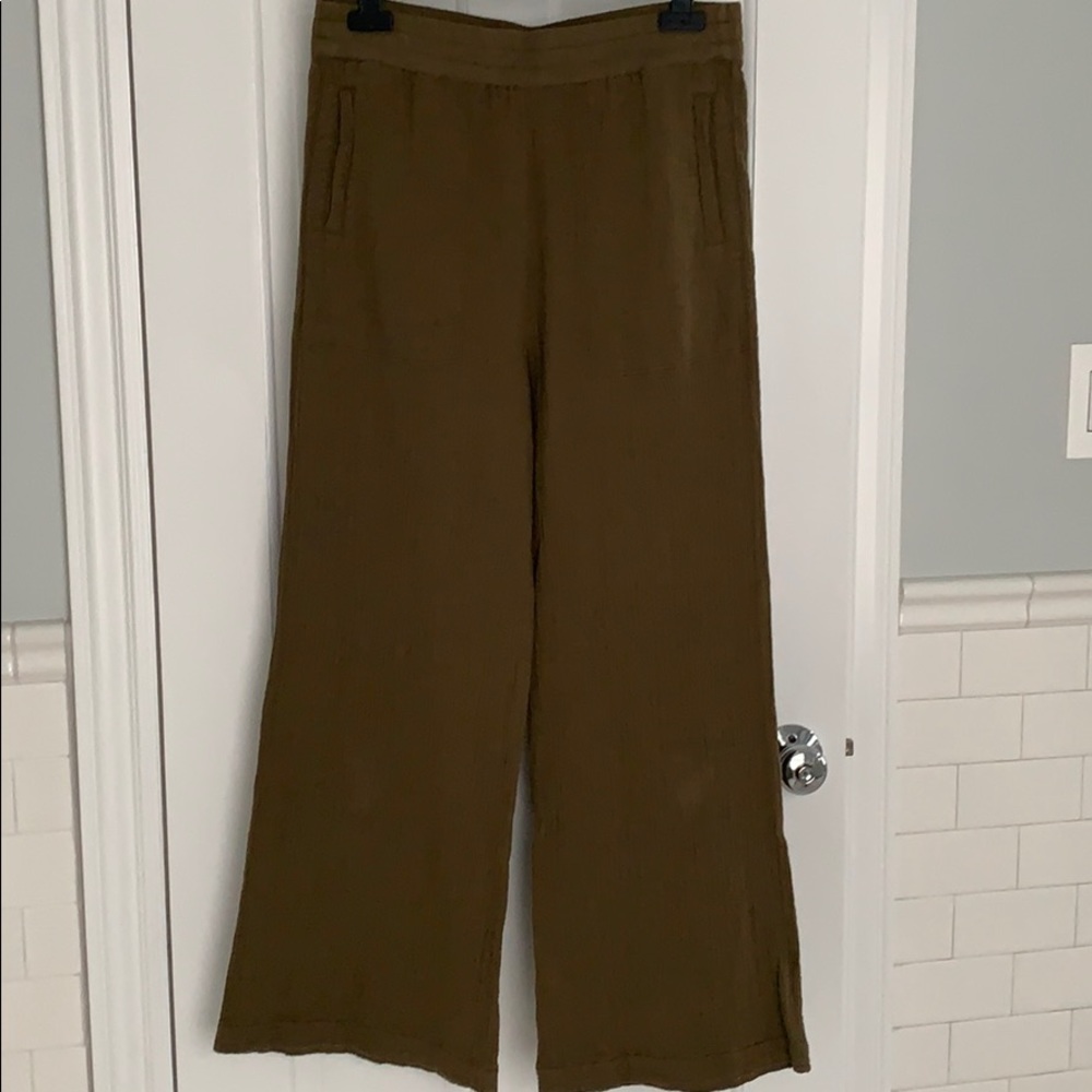 Raquel Allegra Gauze Pants Army Olive Green 2 M